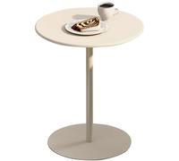 Table de bar ronde Table d'appoint beige Table de café avec base en métal, grande table de bistrot pub Table de bar à cocktail pour salon Chambre à coucher Balcon, table de thé pour canapé ( Size : 48