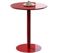 Table de bar ronde Table de bistrot pub rouge avec plateau et base en métal, Table de salle à manger pour petit déjeuner Table basse pour salon Chambre à coucher Balcon Table d'appoint à haut plateau