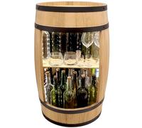 Table de bar rustique à LED avec bois 82 cm vintage en forme de tonneau en bois Décoration pour la maison, le bar, les verres et les bouteilles pour whisky, bière, vin pour homme