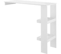 Table de bar Sölvesborg 120x45x106cm Table haute pour montage mural avec étagères Blanc