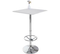 Table de bar Table de bistrot Chicago avec repose-pieds, carrée 110x63x63cm MVG- ~ blanc