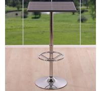 Table de bar / table haute Chicago, avec repose-pied, 63x63x110cm noir
