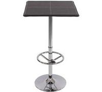 Table de bar / table haute Chicago, avec repose-pied, 63x63x110cm, noir Noir G