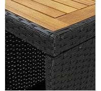 Table de bar Table haute- Mange-Debout avec rangement Noir 120x60x110 cm Résine tressée - Bonne qualité