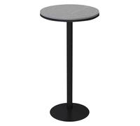 Table de Bar, Table Haute, Table de Bar Ronde en Pierre avec Base en Fer, idéale for Balcon, Salon, Restaurant ou Petit Espace(Grey,95cm)