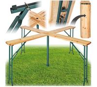 TABLE DE BAR - TECTAKE - Table de jardin haute QUATTRO Pliable et Stable Support de parasol inclus 241 x 241 x 103 cm - Marron