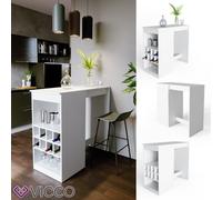 Table de bar VICCO ROSS blanche, comptoir de bar, table mange-debout