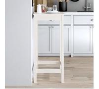 vidaXL Table de bar en bois massif de pin 50x50x110 cm Blanc Montage facile