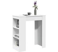 vidaXL Table de bar avec étagères 854382 – bois d'ingénierie, blanc