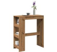 Vidaxl Table De Bar Avec Étagères Chêne Artisanal Bois D'ingénierie Marron