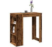 Vidaxl Table De Bar Avec Étagères Vieux Bois Bois D'ingénierie Marron