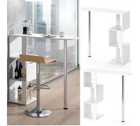 Vicco Table de Bar Vincent, Blanc, 113x39.8cm, pour Une Utilisation comme Table Haute avec Surfaces de Rangement latérales