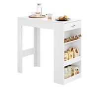 Table de Bar - WOLTU Table Haute Cuisine - Bois d'Ingénierie - 100x50x100cm - Blanc