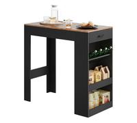 Table de Bar - WOLTU Table Haute Cuisine - Bois d'Ingénierie - 100x50x100cm - Rustique+Noir
