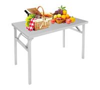 Table de barbecue en acier inoxydable - Table de travail en métal - Avec pieds réglables et grande surface de rangement inférieure - 100 x 60 x 75 cm