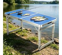 Table de barbecue pliante événements table utilitaire intérieure extérieure, pliable deux bleu | Tables portatives préparation aliments, établi salle manger pliant rectangulaire robuste(Bleu,70cm)