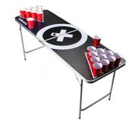 Table de beer pong - Baseliner Beercup - 50 gobelets rouge inclus - porte-balles - 6 balles - noir
