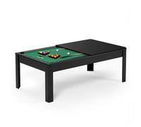Billard Américain Convertible Table 6 Personnes KITBILL 6FT - 206,5 x 116,5 x 80 cm Plateau dînatoire et Accessoires Inclus - Noir