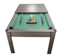 Billard Am?ricain HARMONY 6Ft - 206,5 x 116,5 x 80 cm avec accessoires et plateau dinatoire - Gris