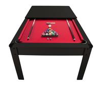 Billard Américain Harmony 6Ft - 206,5 x 116,5 x 80 cm avec Accessoires et Plateau dînatoire - Couleur Ebène (Noir) et Tapis Rouge