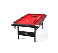 Table De Billard 213,4cm Complets Avec Balles Queues Craies Brosse Rouge Et Noir