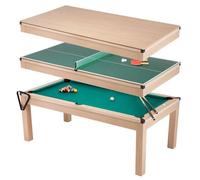 Table de billard 3 en 1 : billard américain, tennis de table et table 6 à 8 personnes