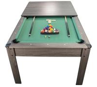 Billard Américain Harmony 6Ft - 206,5 x 116,5 x 80 cm avec Accessoires et Plateau dînatoire - Gris et Tapis Vert