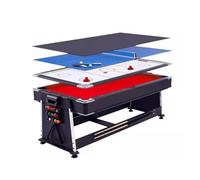 Table De Billard Automatique 4 en 1 for Usage Domestique Et Commercial, Transformable en Table De Snooker Et De Ping-Pong(Red)