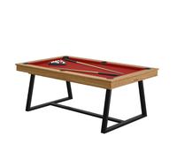 Table de Billard BRIO Noyer Venice avec Drap Rouge Professionnel