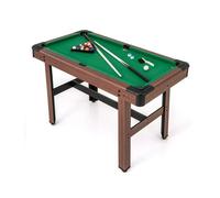 Table de Billard Compacte 122cm COSTWAY-16 Boules-2 Queues de Billard-Triangle-Brosse-2 Craies-Surface Velours-Pied Réglable-Vert