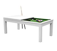 Table de billard convertible blanche tapis vert - Eddie - Maison Pavane