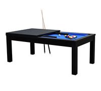 Table de Billard Convertible Noire Tapis Bleu