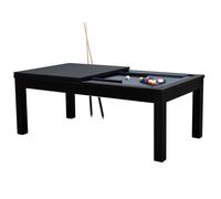 Table de billard convertible noire tapis gris - Eddie - Rendez-Vous Déco