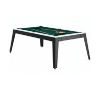 Table de Billard en Acier Blanc avec Pieds Gris et Drap Vert Professionnel