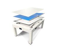 Table de Billard Multifonction Blanche 7ft - MDF - Intérieur - Mixte - Adulte - 4-en-1