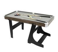 Table de Billard Pliable, Jeu de Billard Americain Intérieur avec Queues, Boules, Triangle, Craie et Brosse, Design Portable pour Maison, Bureau, Fête, Garage(Gray,154x78x80cm/60.6x30.7x31.4in)