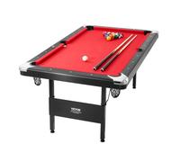 Table de Billard-VEVOR-192 cm-Pliable et Portable-Balles-Queues-Craies-Brosse-Couleur Noir avec Tissu Rouge-Domicile-Club-Café-Bar