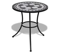 Table de bistro - 2 personnes & extérieur - Noir e Table de bistro Noir et blanc 60 cm Mosaïque 62407