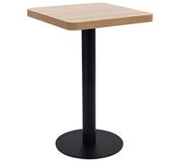 Table de Bistro, Bar à café en MDF avec Pied et Base en Acier, Table de Petit-déjeuner Carrée Moderne pour Cuisine, Coins Repas et Petits Espaces D'appartement (50x50x75 cm)