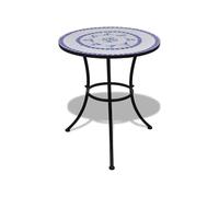 vidaXL Table mosaïque 60 cm bleu/blanc Table d'appoint Sellette Support plantes 41530