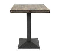 Table de Bistro Café Bar Salle à Manger Repas Dîner Restaurant Maison Intérieur MDF, Table de Cuisine Planche de Bois + Pieds en Fer, (60 x 60 x 75 cm (Ancienne))