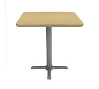 Table de bistro carrée de 76,2 x 76,2 cm ; table de salle à manger, café, cocktail pour petits espaces ; plateau en bois stratifié élégant avec base en X - plateau en érable / base argentée