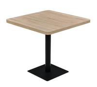 Table de bistro - FYDUN - Carré 80x80 cm - MDF et acier - Couleur chêne - 2 places