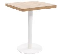 Vidaxl Table De Bistro Marron Clair 80x80 Cm Mdf Blanc