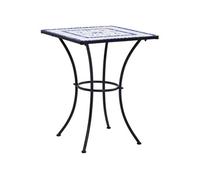 Table de bistro mosaïque Bleu et blanc 60 cm Céramique