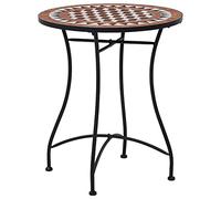 vidaXL Table de bistro mosaïque 60 cm - Céramique, résistante aux intempéries - Marron
