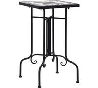 Table de bistro mosaïque noir et blanc Céramique Noir G