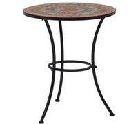 Table de bistro mosaïque Orange gris 60 cm Céramique Gris G