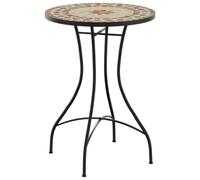 vidaXL Table de Bistro mosaïque Terre Cuite Blanc Ø50x70 cm céramique, Table mosaïque, Table d'extérieur, Table de Balcon, Table de Bistro