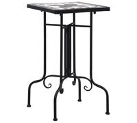 vidaXL Table d'appoint Mosaïque – Noir – Rond – Extérieur